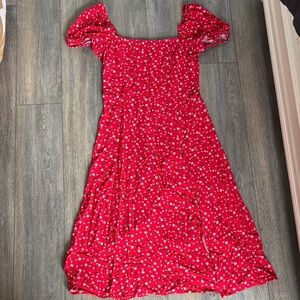 Miami Red Floral Casual Dress